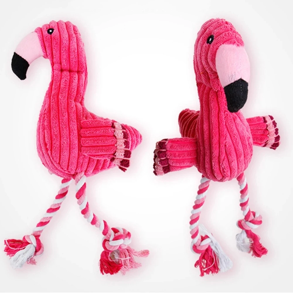 

Cute Plush Flamingo Pet Dogs Bite Chew Toys Chihuahua/Yorkshire/Bulldog/Pug/Corgi Small Dog Interactive /Squeaky Sound Toy