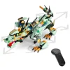 ABS Plastic 2.4G 4CH RC Building Blocks Green Fairy Dragon With Electric Motor Intelligence Remote Control Brick Toys For Kid