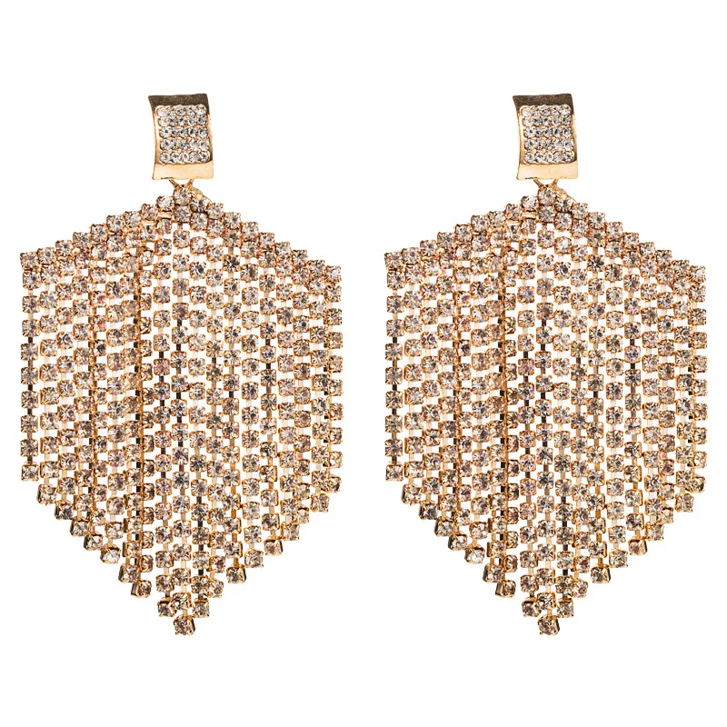 

fashion trendy shine claw rhinestone chandelier earrings jewelry