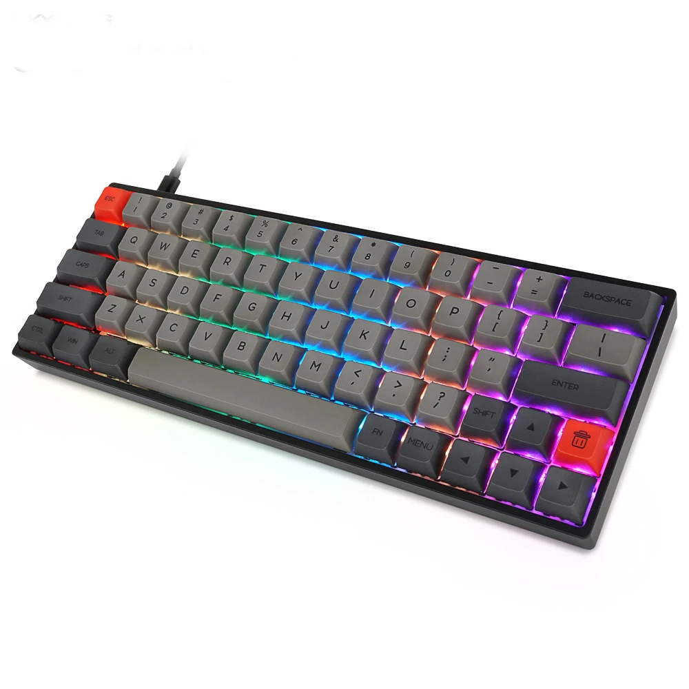 

Mini Portable 60% RGB Small Compact 64 Keys PBT keycap gateron switches Wired Mechanical Gaming Keyboard, Black with rgb light