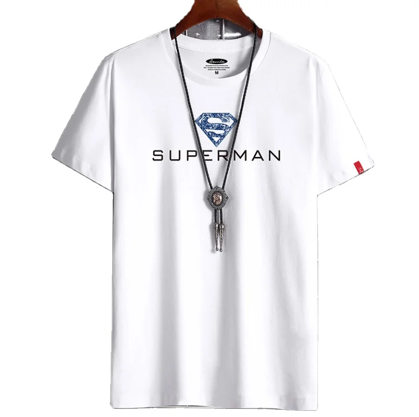 

supermen white comfortable short sleeve mens t shirt 100% cotton