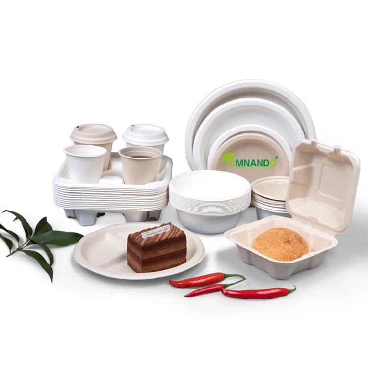 

Biodegradable dinner set disposable plates 8oz per cup coffee cup coconut bowl bamboo straw dish