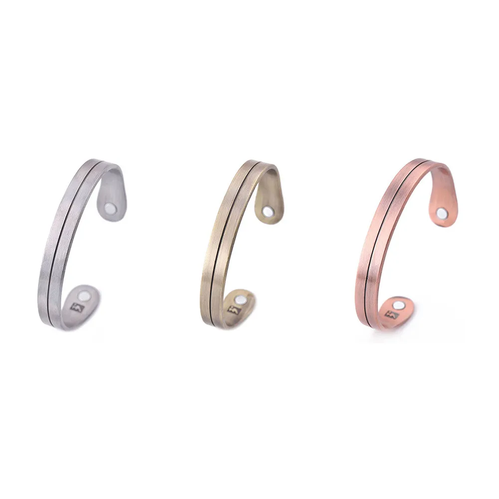 

Factory Wholesales Vintage Healthcare Magnetic Unisex Cuff Bangles Simple Design Therapy Bracelet Gift Jewelry For Men Women, Antique silver/bronze/copper