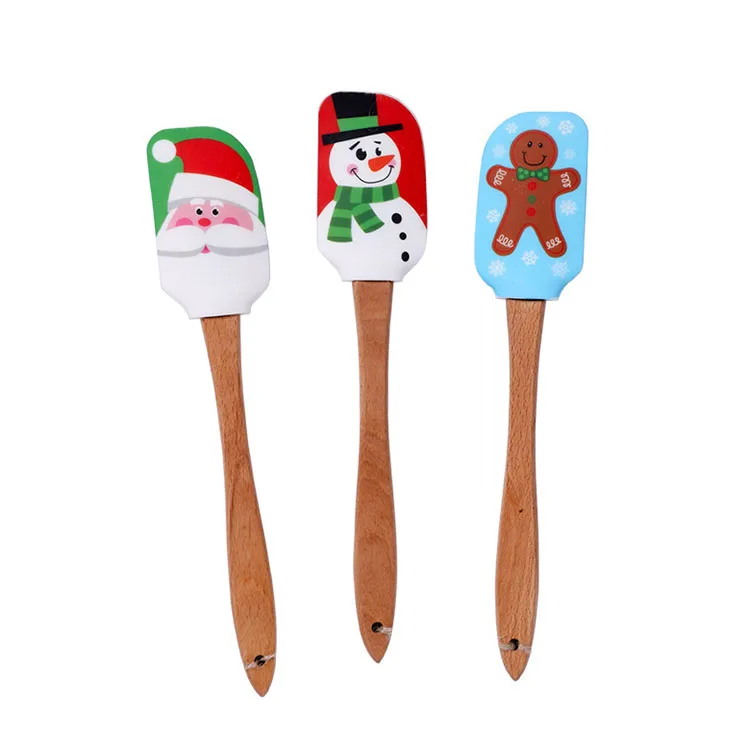 

China Suppliers Flexible Detachable Christmas Gift Series Cooking Kitchen Pastry Baking Tools Ice Cream Butter Spatula Scraper