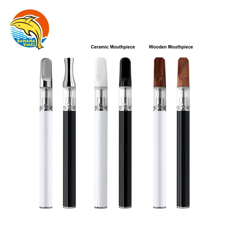 

Bananatimes canbd vape pen 2021 Hot sale vepe pen canbd empty 0.5 1.0 ml rechargeable cabd oil pen, White/ black