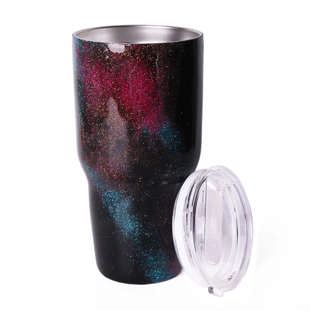 

wholesale Handmade 30oz Epoxy Glitter CrystaL Star Sky printed Cups Double Wall Vacuum Tumbler DOM1172