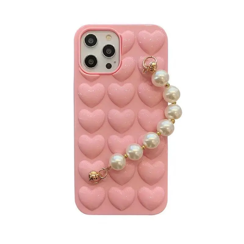 

pearl wrist strap pink Case for iphone x xr xs max 12 pearl case
