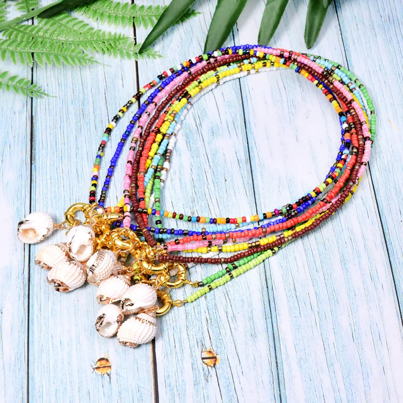 

40CM Boho Puka Shell Choker Fashion Trendy Handmade Bohemian Collier Femme Pendant Necklace for Women