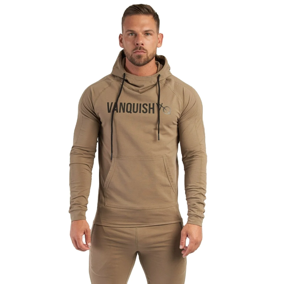 

2021 new muscle fitness mens Sports Hoodie outdoor sports basketball leisure two-piece set