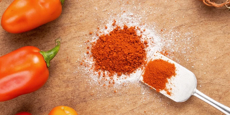 Serving of chicken paprikash with paprika sprinkle