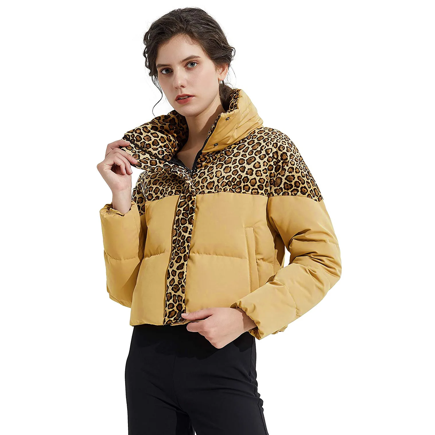 

2021 fall and winter chaqueta y abrigo de mujer fashion women bubble coats zipper patchwork thick puffer jacket, Picture