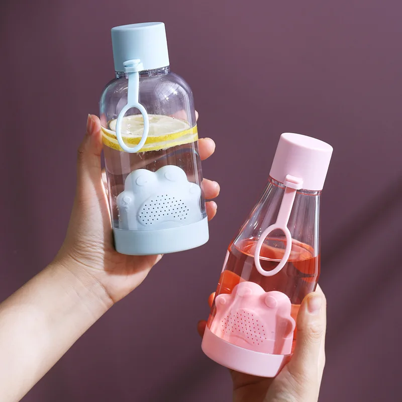

Unique cat paw water bottle plastic infuser water bottle, Pink, blue