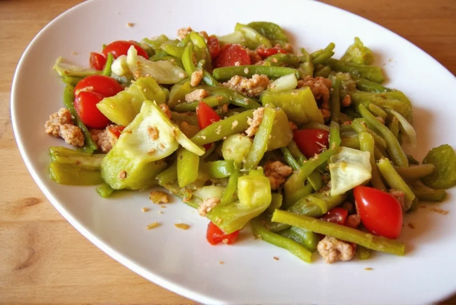 Handwritten notes with giardiniera-making tips on a cutting board