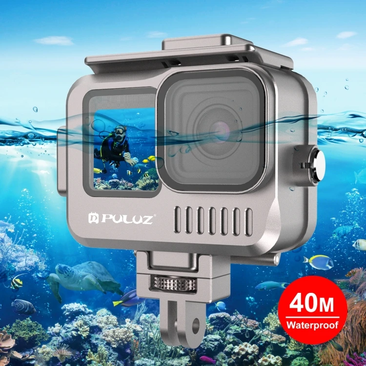 puluz gopro hero11 10 9 black 40m waterproof housing aluminum alloy protective case for go pro action sports camera accessories