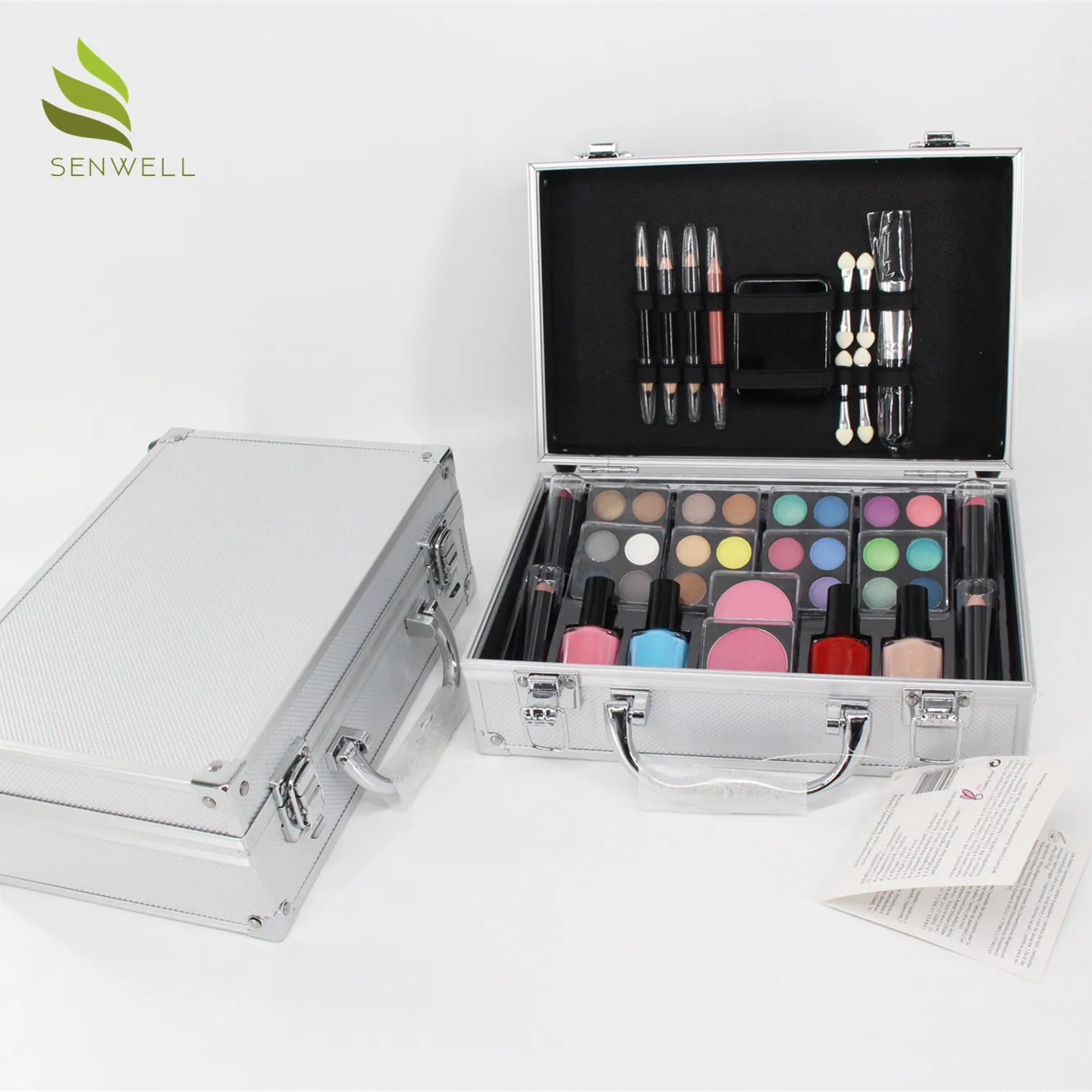 

LOW MOQ Professional Complete Cosmetics tools eye shadow applicator Makeup Up Kits, Multi-colored+logo container+handtag