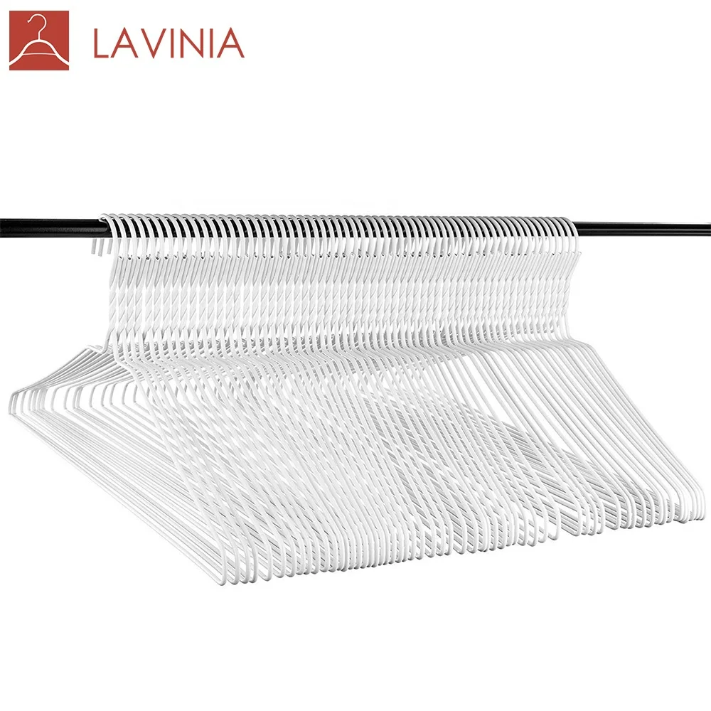 

LAVINIA Laundry Galvanized Hanger wire hanger white powder coated notched laundry hangers