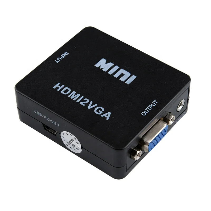 

MINI HDMI To VGA Converter Box Adapter HD1080P HDMI2VGA With Audio Power For Xbox DVD PS3 Projector Converter Box