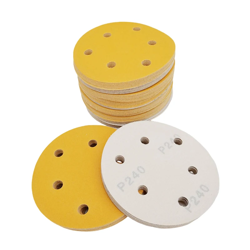 

Gold Sanding Discs Aluminum Oxide Premium Grade 5" 8-Hole 60 Grit Stock Lot Sandpaper Abrasive Disc Replacement for Mirka