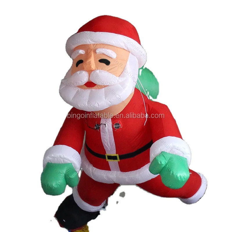 

Customized christmas toys inflatable climbing wall Christmas Santa Claus for decoration, White, black, red