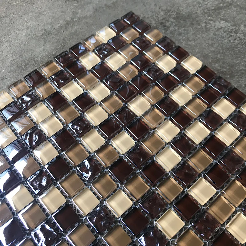 Mezcla Marrón Colores 15x15mm En Stock Azulejo De Mosaico De Vidrio De
