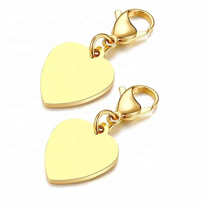 

High polish minimalist delicate silver/gold/black color fashion wholesale stainless steel small heart pendant with lobster clasp