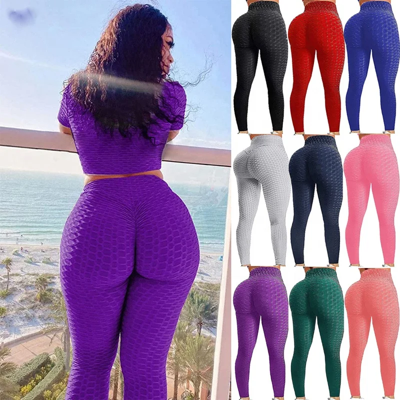 

2021 Amazon Hot Jacquard Yoga Pants Leggings Ropa Deportiva Para Mujer Fitness Yoga Wear Gym Leggings For Women, Customized colors