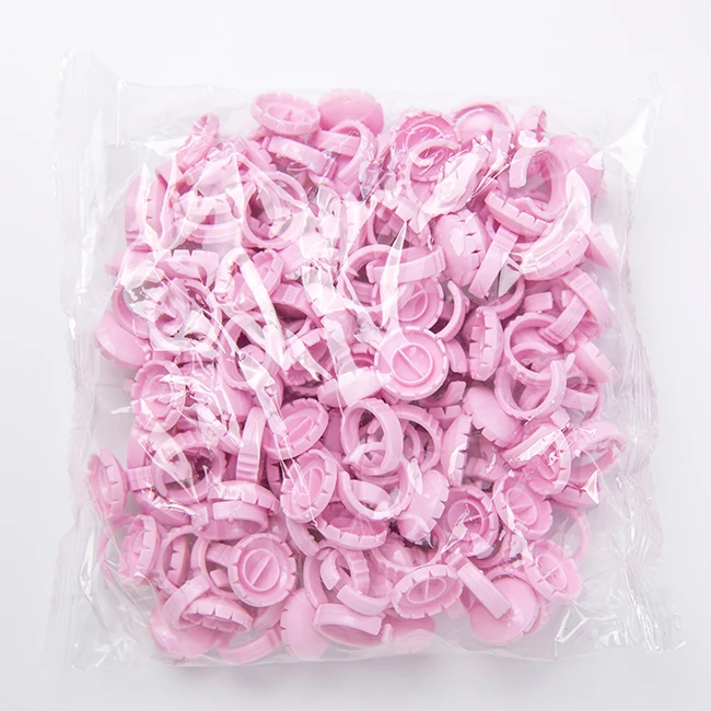 Hot Selling Heart Shape Glue Ring Eyelash Extension Tools Glue Holder Blue /Pink/ White Eyelash Glue Rings