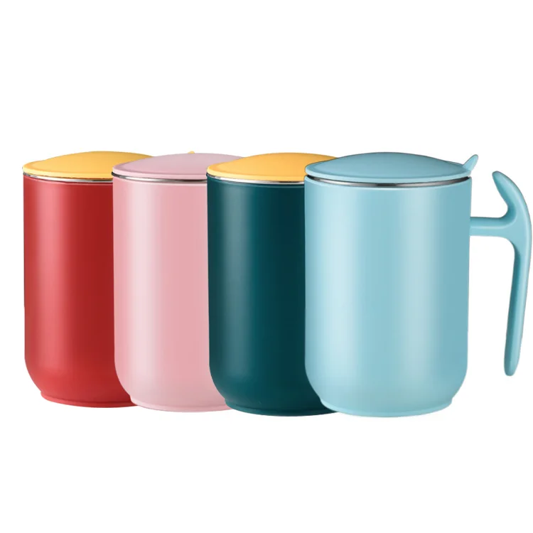 

WeVi 550ml camping stainless steel double wall nordic travel coffee mugs with handle, Sivler,pink,blue or customized