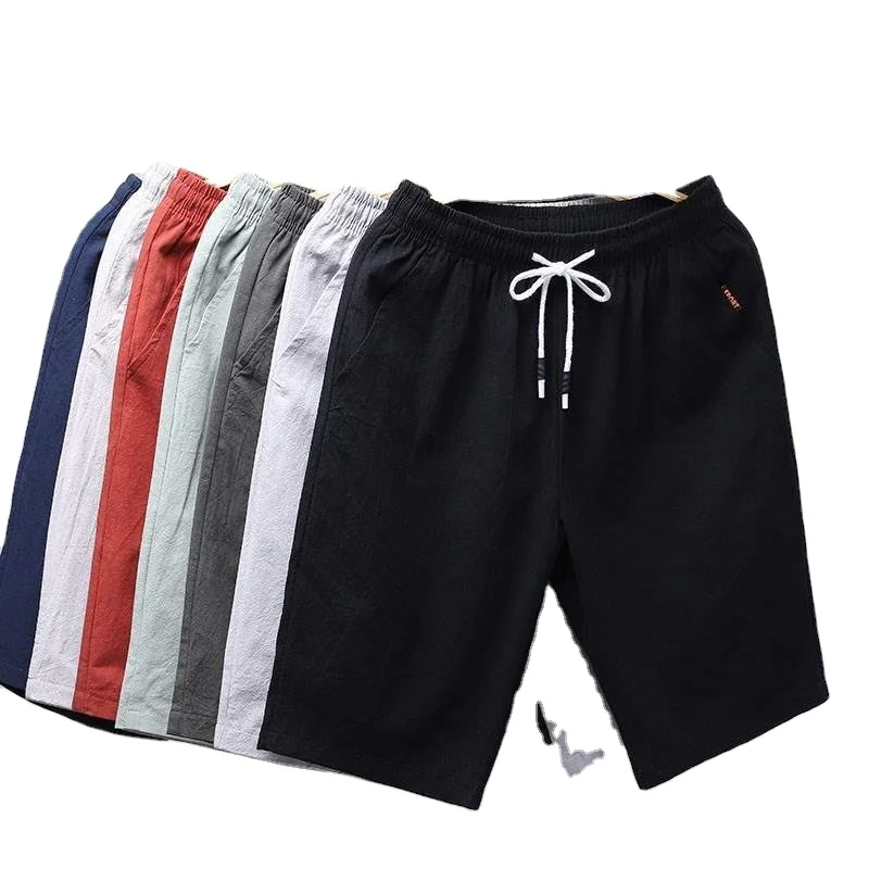 

Summer Mens Casual Shorts Cotton Male Short Clothing Solid Men's Shorts M-5XL Fashion youth beach pants Calf-length Short Pants