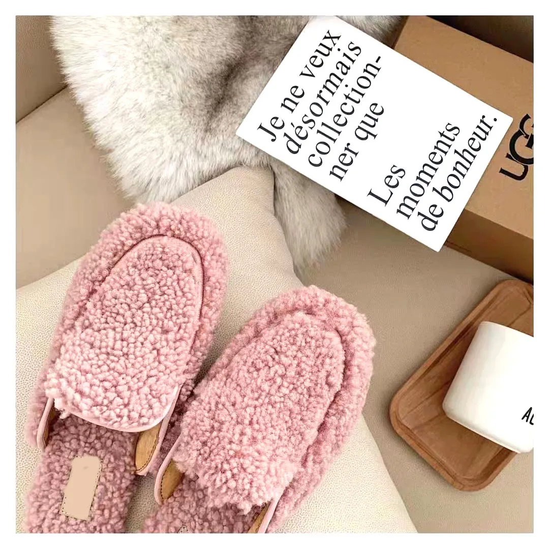 

High Quality Winter Luxury Women Home Fluffy Uggging Slippers Fuzzy Plush Indoor Women Shoes For Ladies Girls, Pink/black/grey