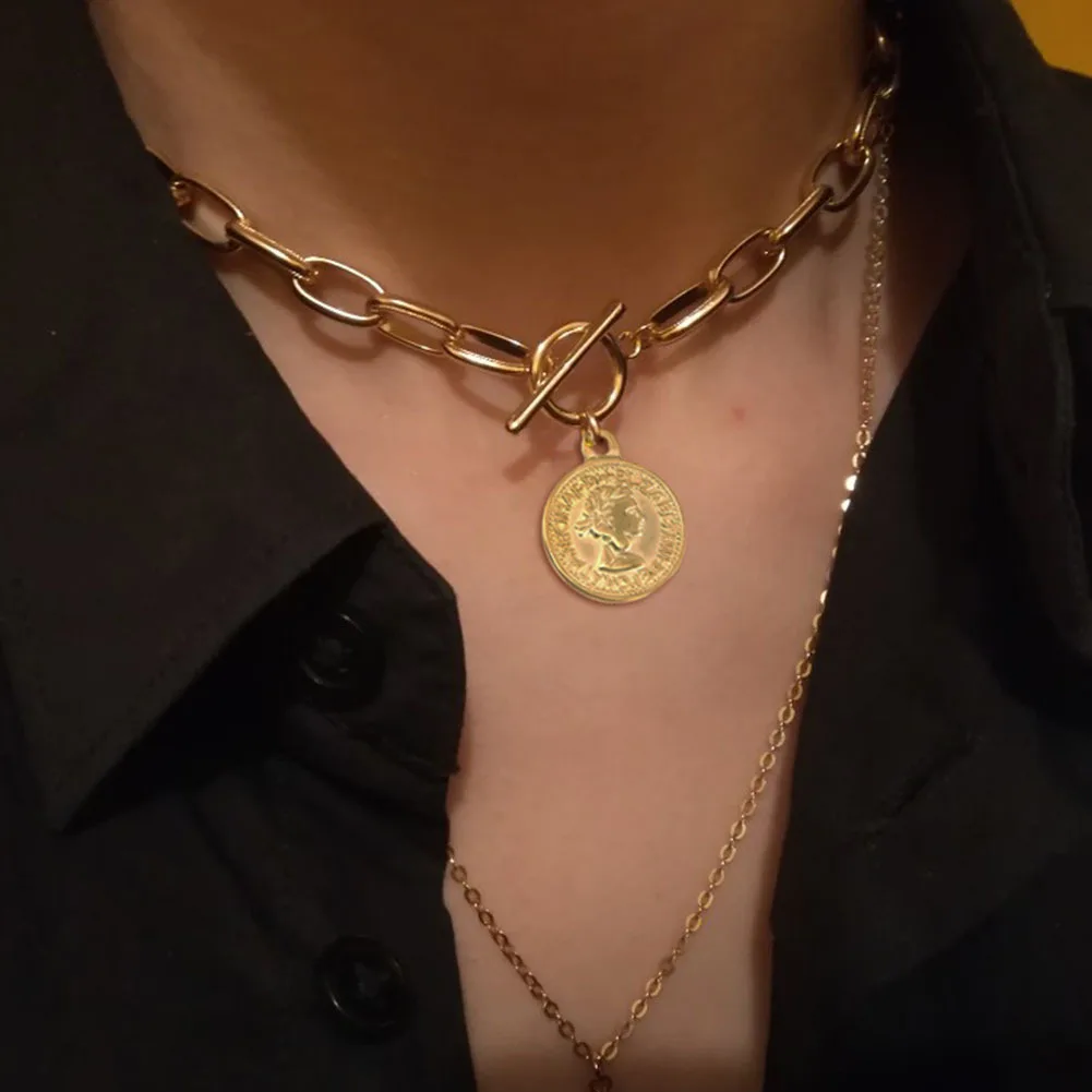 

Custom Link Chain Ins Hiphop Korean Simple Chain Round Female Jewelry Necklace Womens Chain Link Necklace