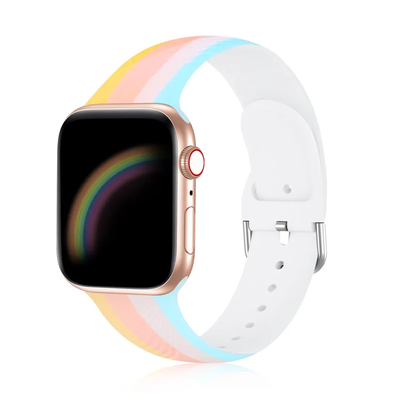 

Silicone Camouflage Watch Band For Apple Watchband 42mm 44mm 38mm 40mm Watch Strap Bracelet For Iwatch Series 6 Se 5 4, Optional