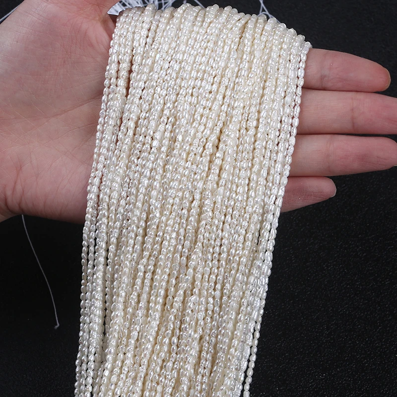 

Wholesale  rice shape small size loose freshwater pearl beads strings