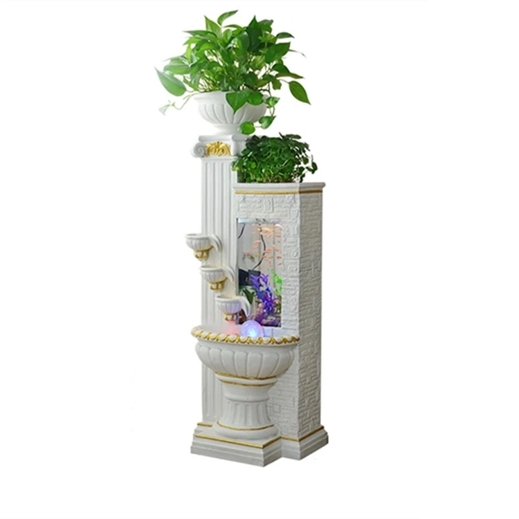 

Modern living room decoration LED indoor water fountain, White (as picture show)