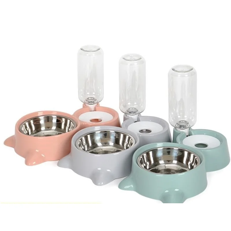 

Factory Wholesale Hot Selling Pet Feeder Smart Automatic Pet Slow Feeding Bowl Water Dispenser Along With Stainless Dog Bowl