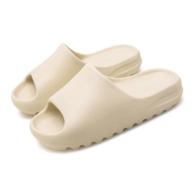 

Cartoon print slides beach summer shoes white slipper high quality breathable soft wholesale unisex indoor slipper