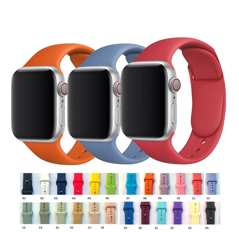 

Compatible with Apple Watch Bands 38mm 40mm 42mm 44mm Soft Silicone Strap Colorful Sport for iWatch Series 1/2/3/4/5/T500/T500+