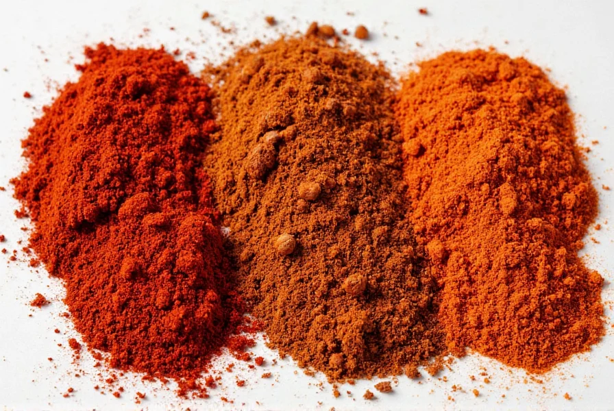 Close-up comparison of chipotle chile peppers next to common substitutes like smoked paprika and ancho chiles
