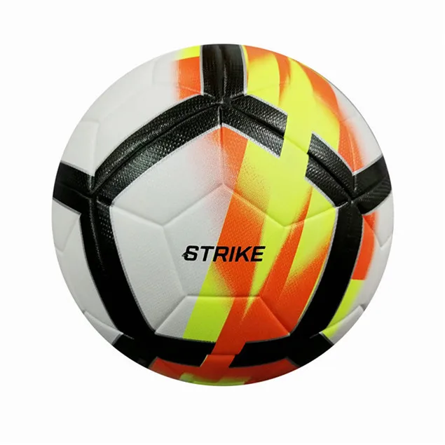 

2020 custom size 4 5 design PU leather training football soccer ball, Red & green
