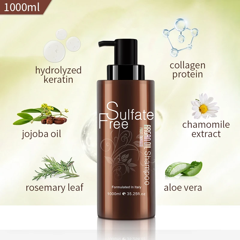 

NUSPA OEM manufacturer argan oil shampoo keratin protein treatment sulfate free hair shampoo for moisture smooth hair 500ml