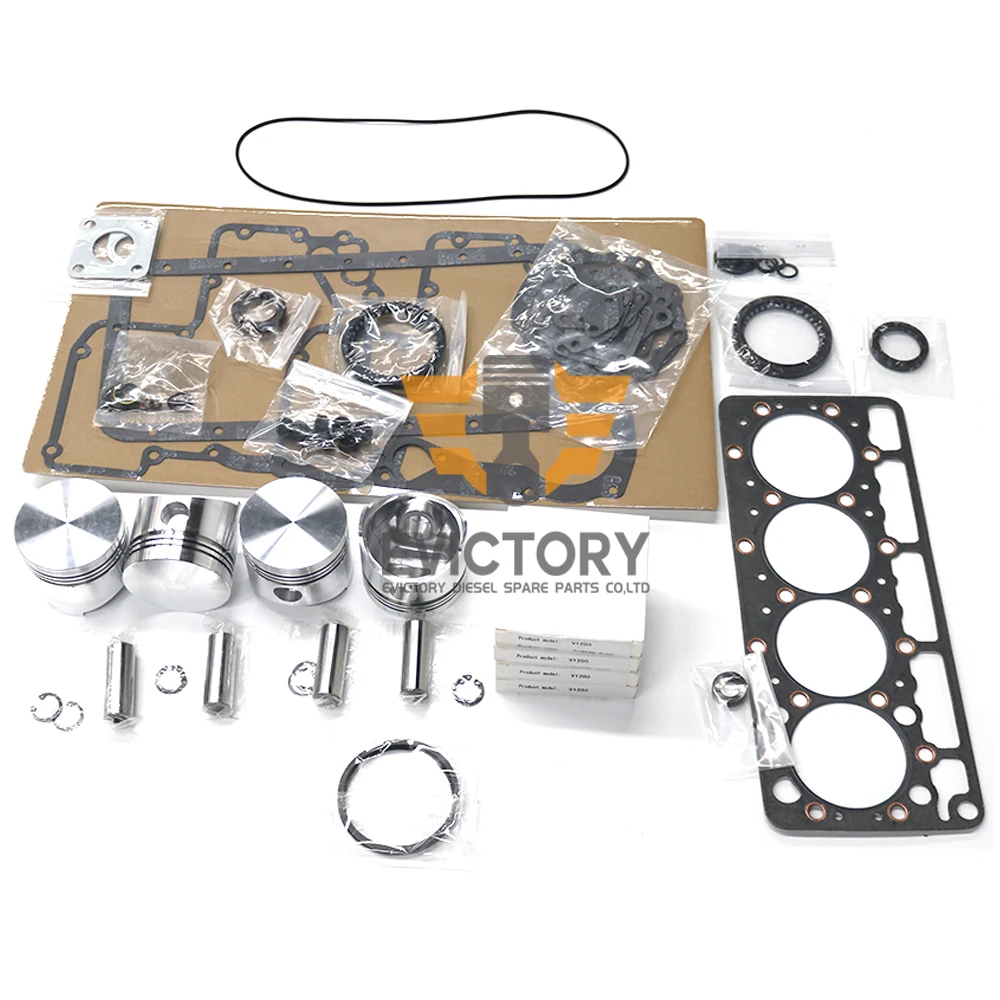 

For kubota engine V1200 rebuild kit piston ring overhaul kit gasket bearing main conrod