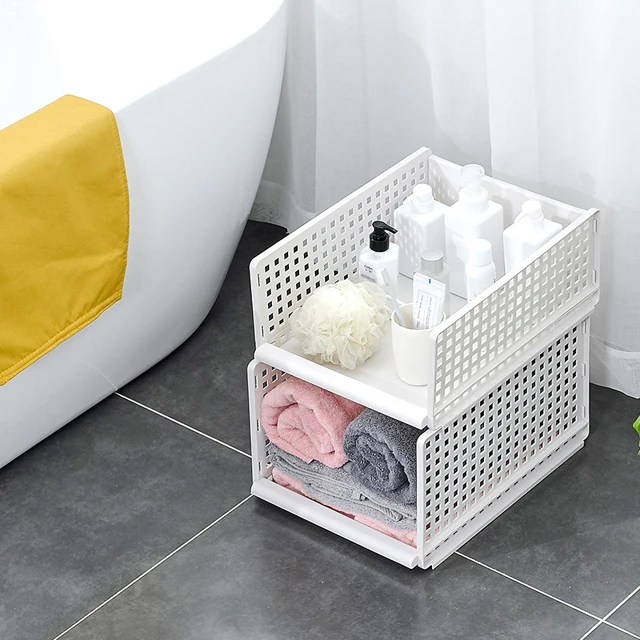 

Economic Choice DIY Insert Type Stackable Wardrobe Cabinet PP Plastic Clothes Organizer Storage Basket Shelf
