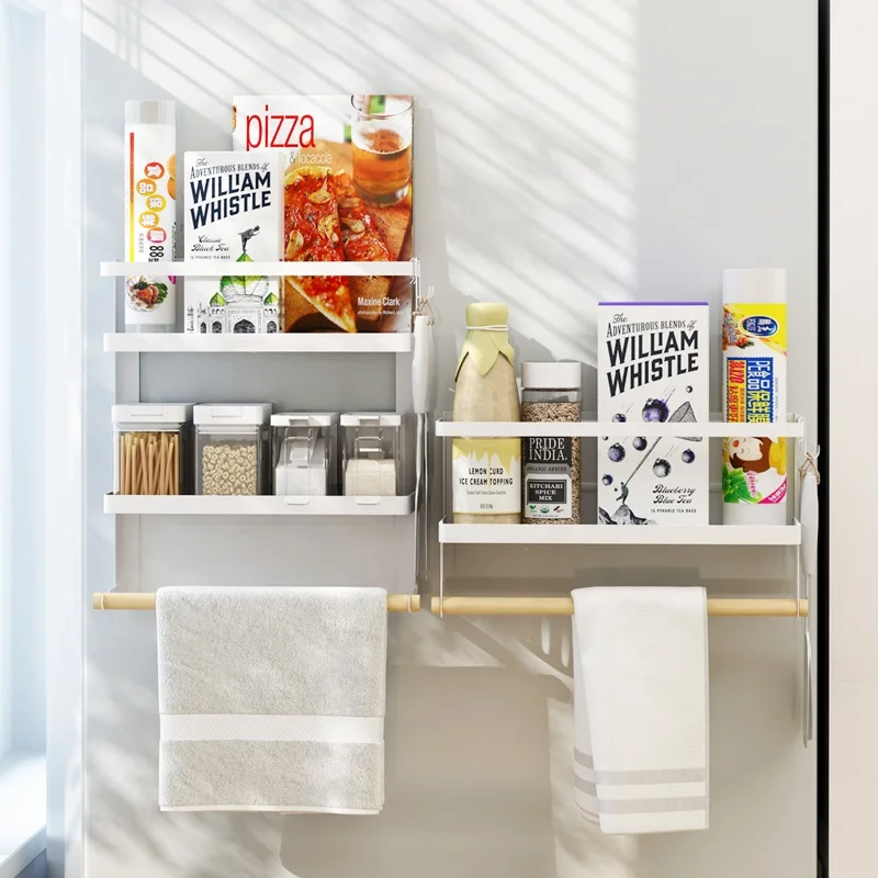 

Creative foldable kitchen storage refrigerator magnetic spice rack