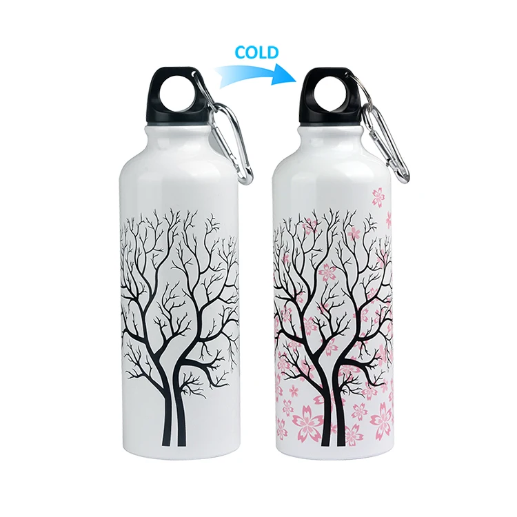 

White color changing printing aluminum drinking bottles 500ml, Colorful