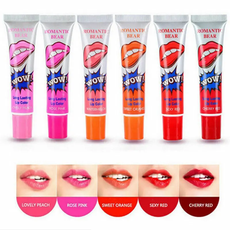 

6-color Peel Off Lipstick Waterproof Makeup Tearing Type Lip Gloss Long Lasting Lip Tattoo Lip Tint Women Cosmetic Non Stick Cup