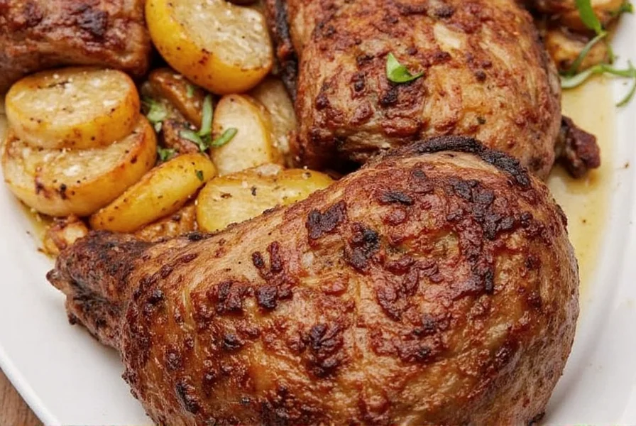 Leg of Lamb Roasting in Oven