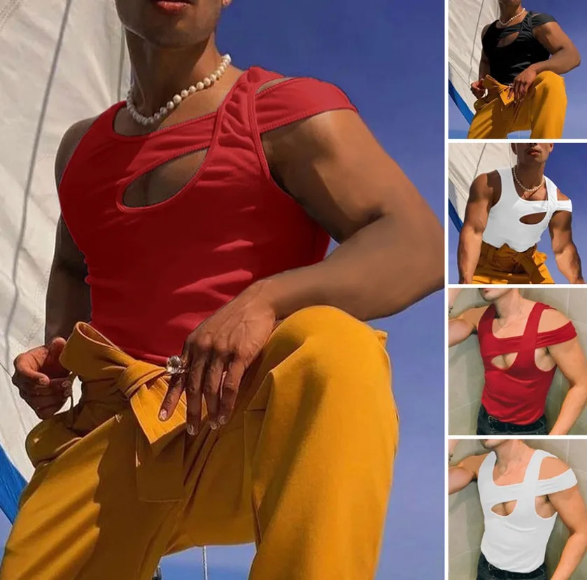 

Men's Irregular Tank Tops Summer Sexy Sleeveless Casual Vest