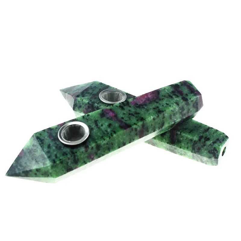 

Natural epidote quartz pipe smoking crystal smoke pipe, Colorful