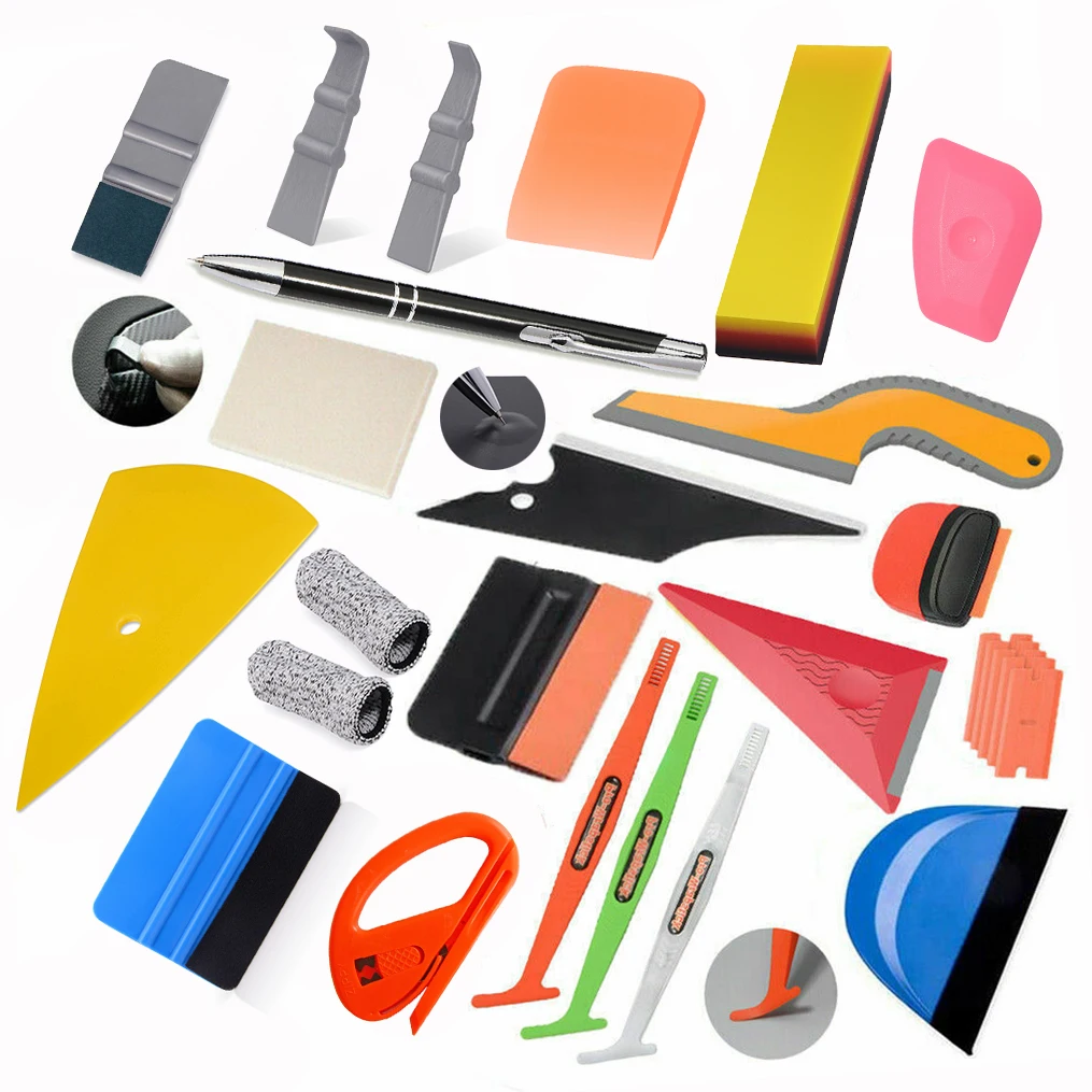

FOSHIO Vinyl Wrapping Film Stickers Cutter Window Tint Tools Kit Suede Scraper PPF Squeegee