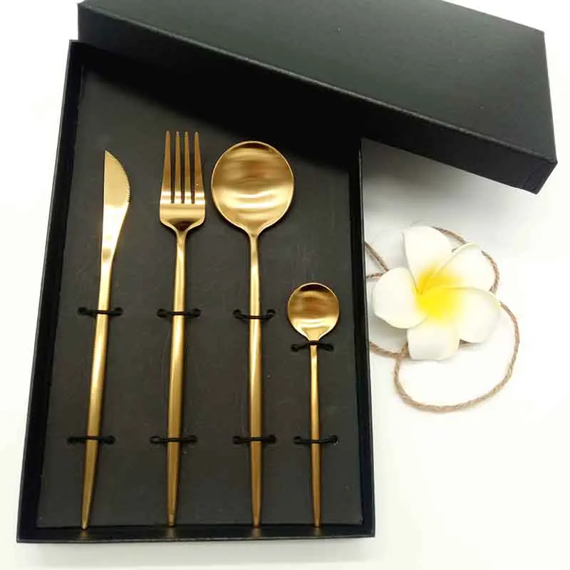 

Luxury Stainless Steel 304 Flatware Portugal Royal Cutipol Matte Gold Plated Cutlery Set